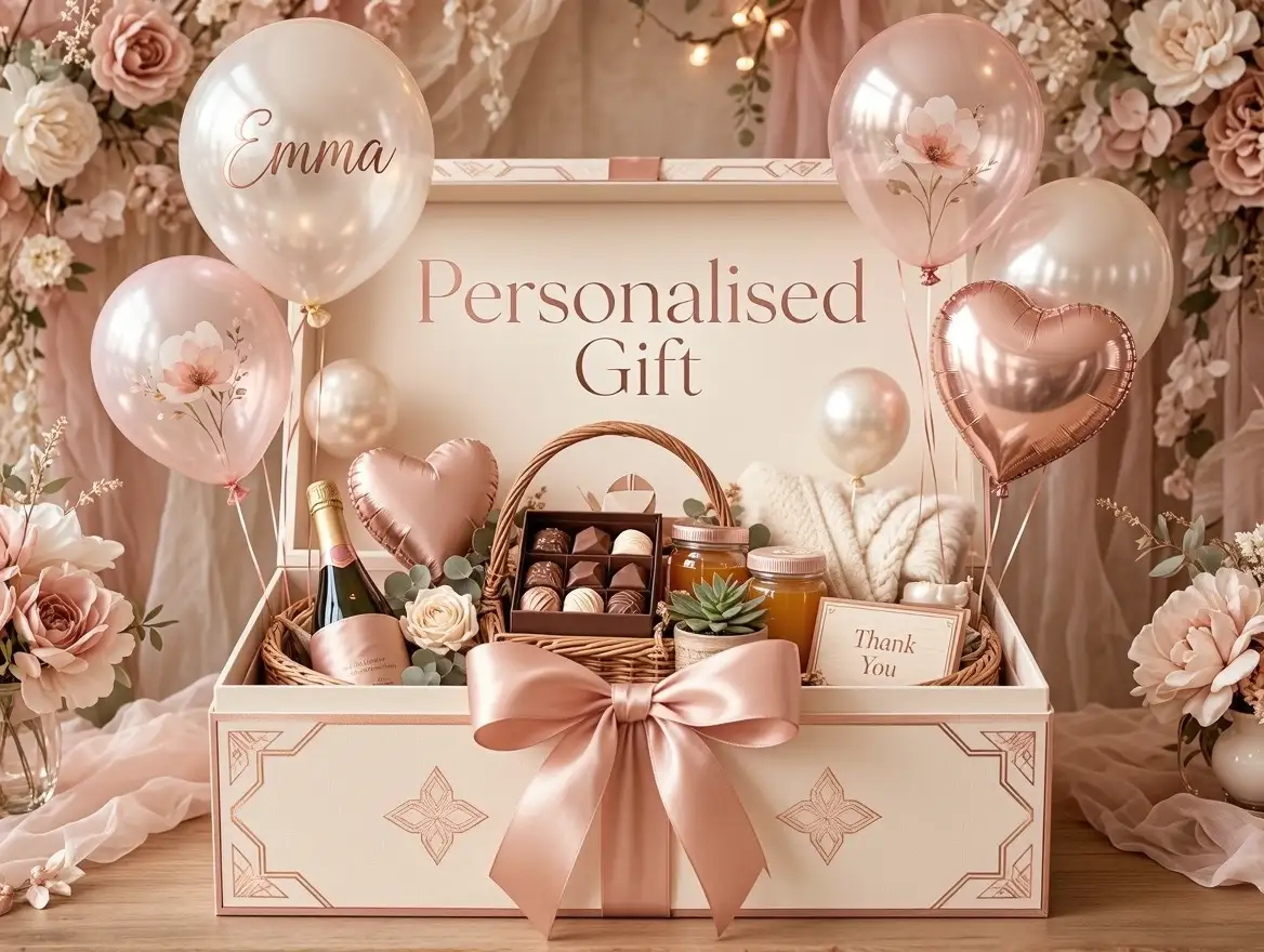 Custom personalised gifts and balloon boxes